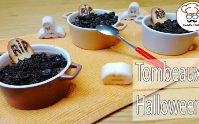 Recette crèmes au chocolat tombeaux Halloween Thermomix